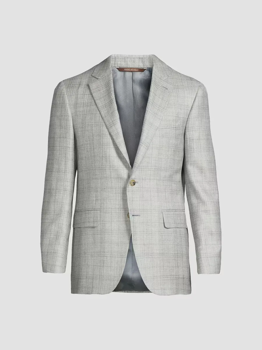 Scratch Wool-Silk-Linen Sportcoat by Canali