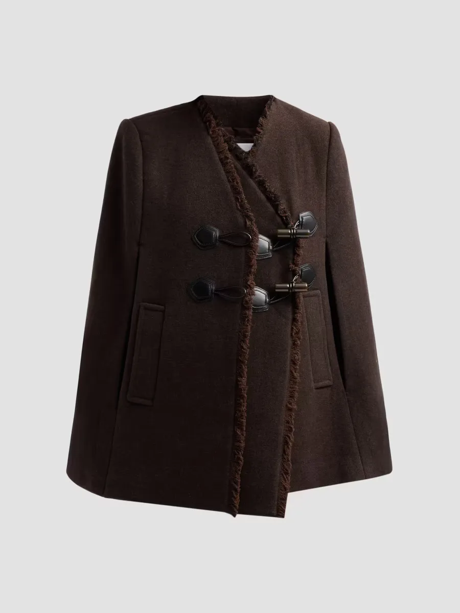 Wool-Blend Blanket Cape Peacoat by GANNI