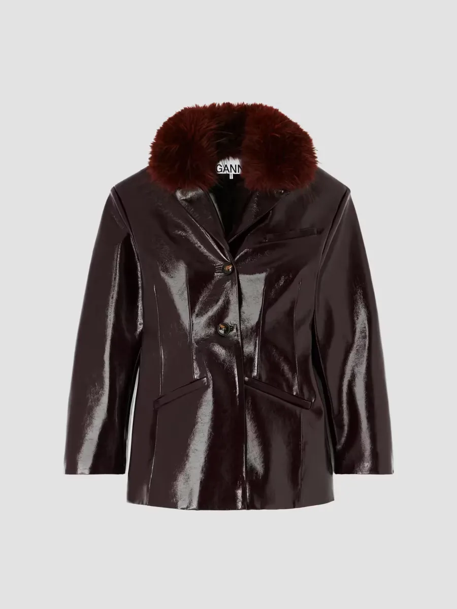 Future Faux-Fur Collar Jacket by GANNI