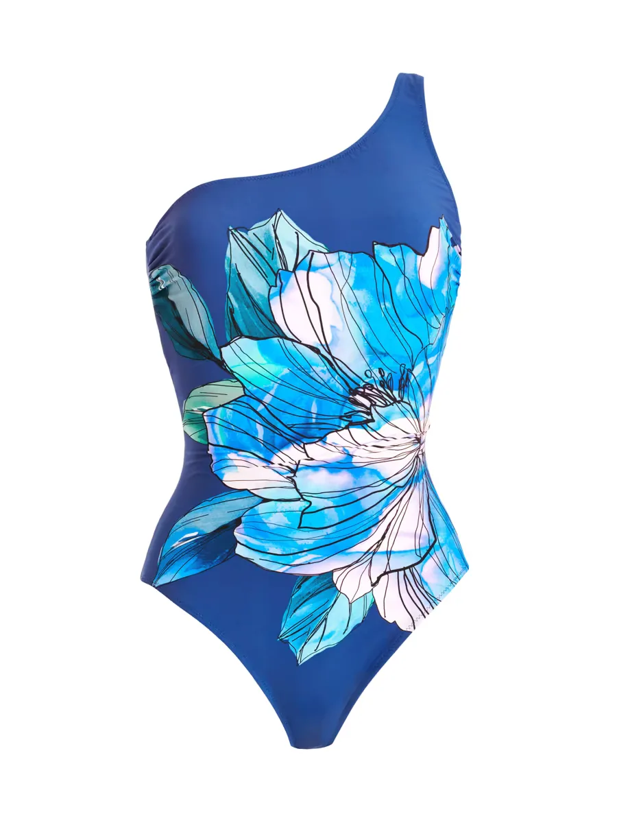 Wild Flower One-Shoulder One-Piece Swimsuit by Gottex