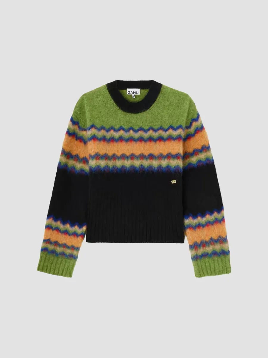 Fair Isle-Inspired Alpaca-Blend Sweater by GANNI
