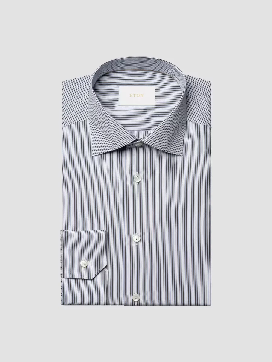 Contemporary-Fit Striped Cotton Poplin Shirt