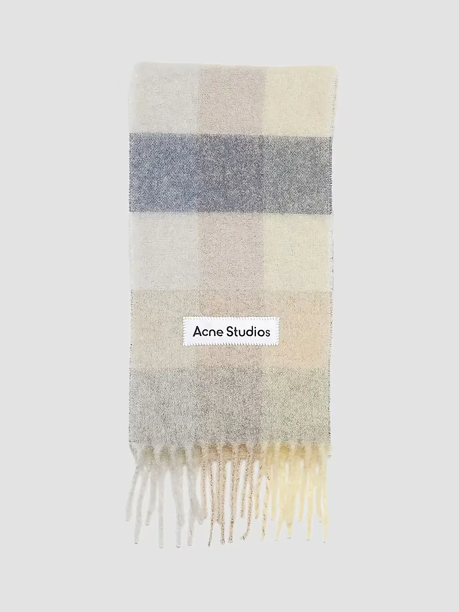 Main Vally Checkered Fringe Scarf by Acne Studios