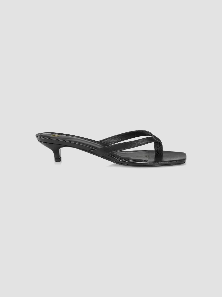 Leather Flip-Flop Kitten-Heel Sandals by Totême