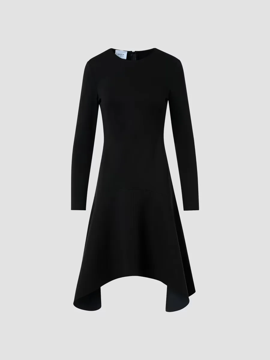 Jersey Handkerchief-Hem Knee-Length Dress