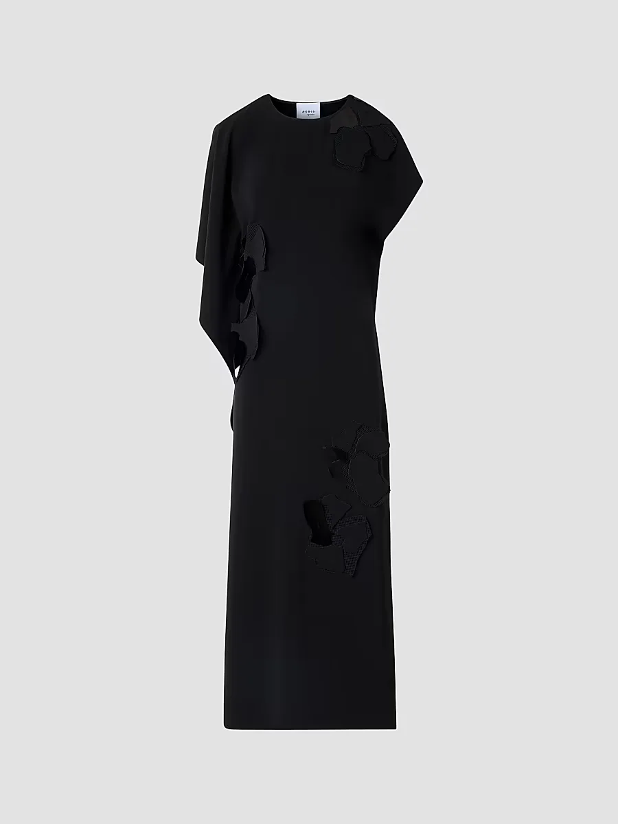 Lasercut Crpe Appliqu Midi Dress by Akris Punto