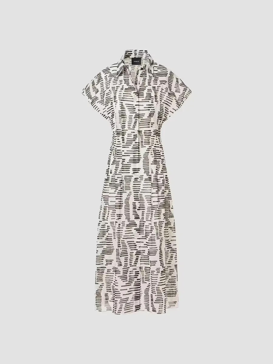 Printed Cotton Midi Shirtdress by Akris