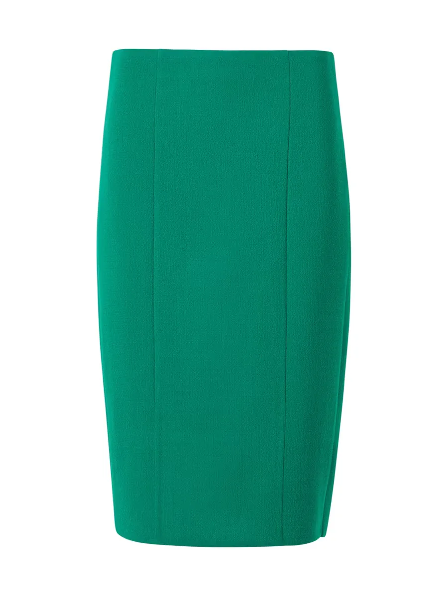 Double-Face Crepe Wool Pencil Skirt by Akris