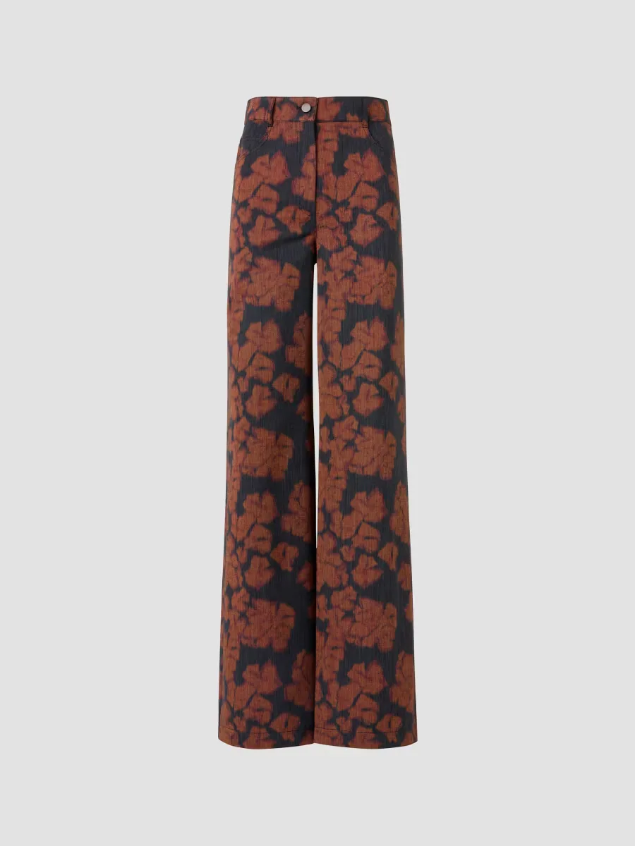 Cooper Floral Cotton Straight-Leg Pants by Akris Punto