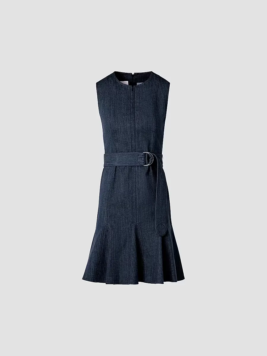Belted Denim Mini Dress by Akris Punto