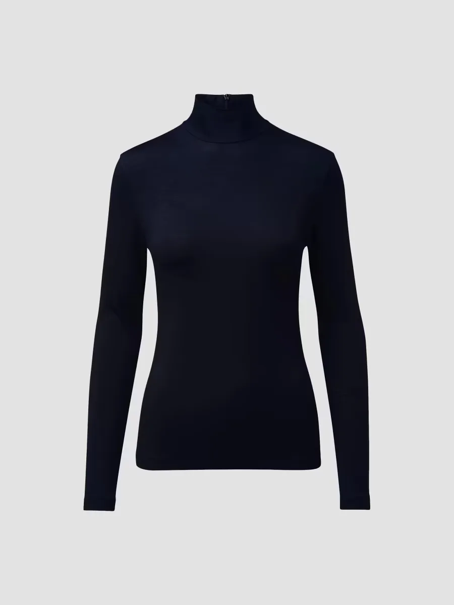 Turtleneck Back Zip Top