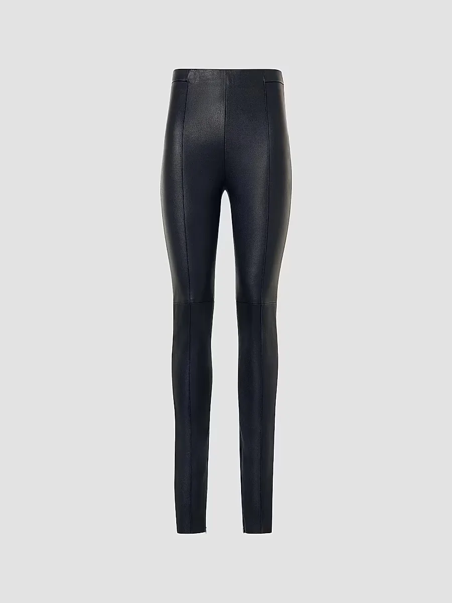 Flame Stretch Leather Skinny Pants by Akris