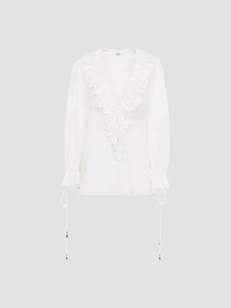 Ruffle Eyelet Blouse by Chloé