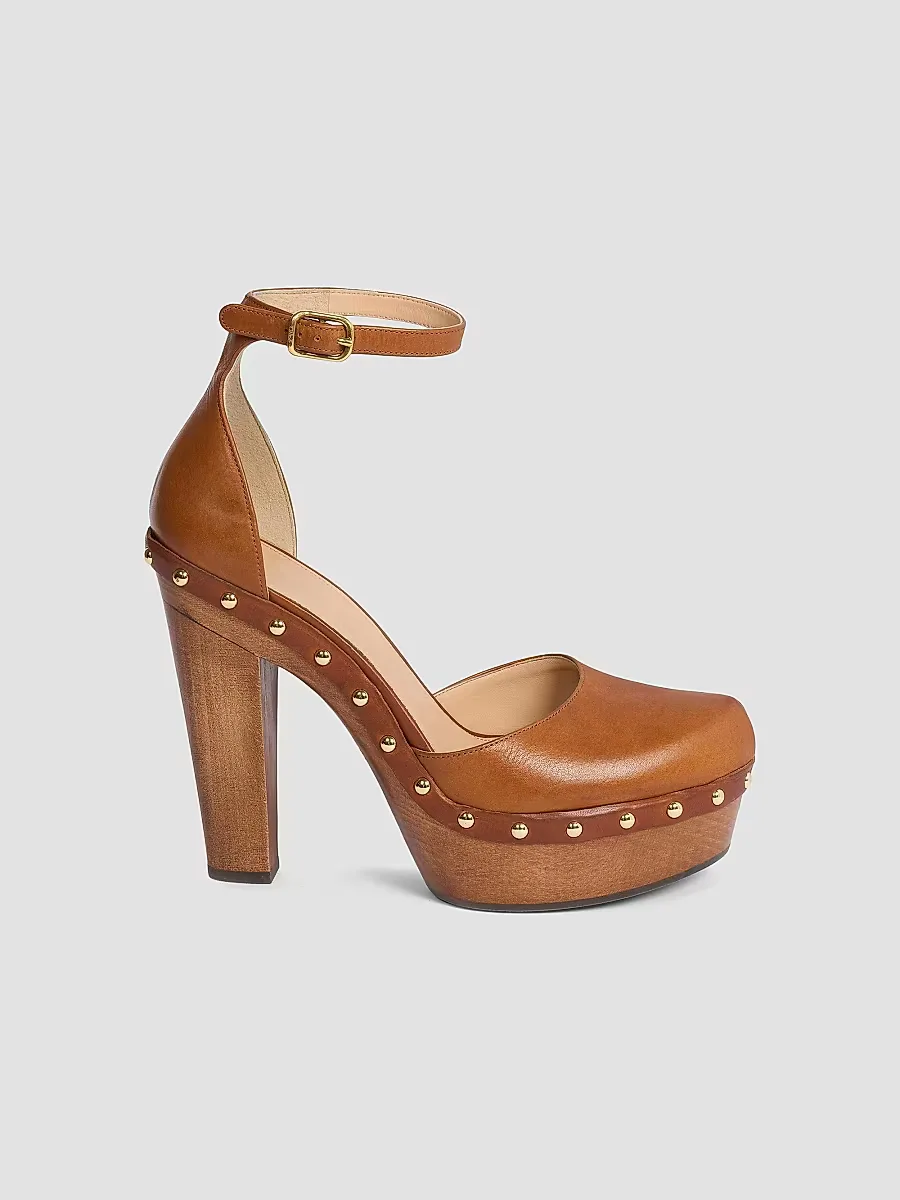 Lola Studded Cone-Heel Leather Pumps by Chloé