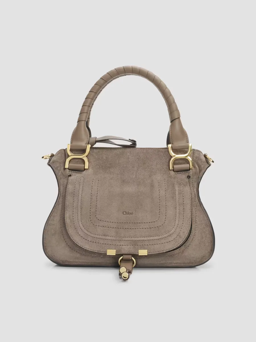 Marcie Small Suede Double-Carry Top Handle Bag by Chloé