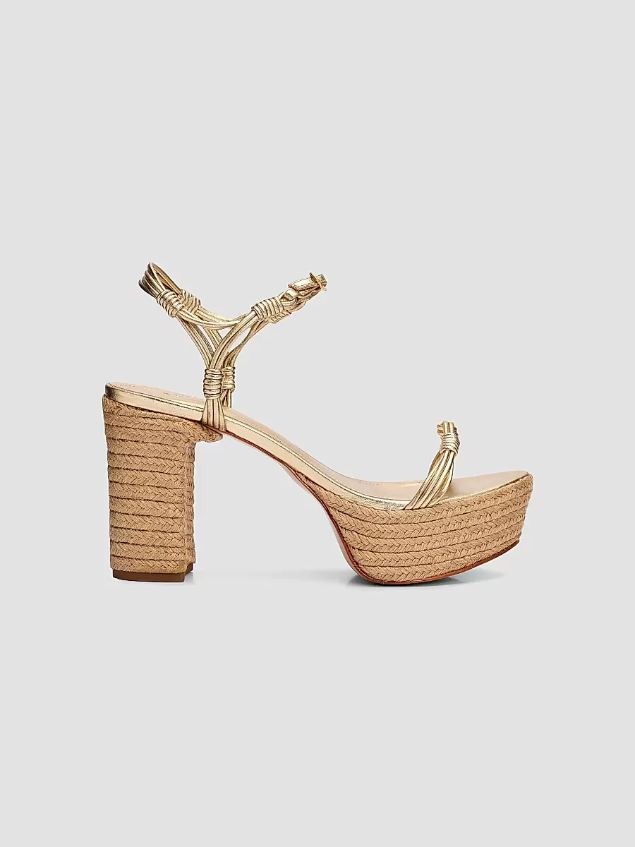 Nara 100MM Leather Espadrille Platform Sandals
