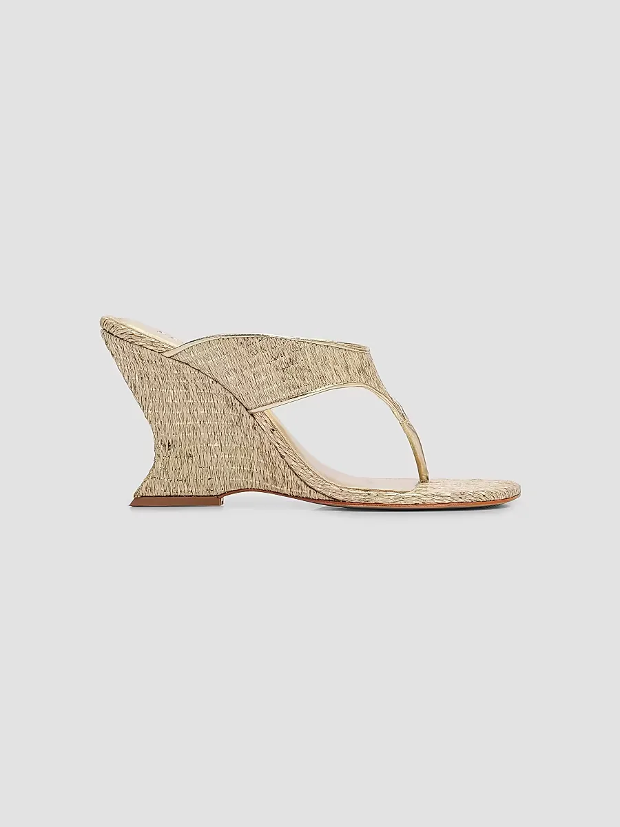 Maya 95MM Leather Wedge Sandals by SCHUTZ