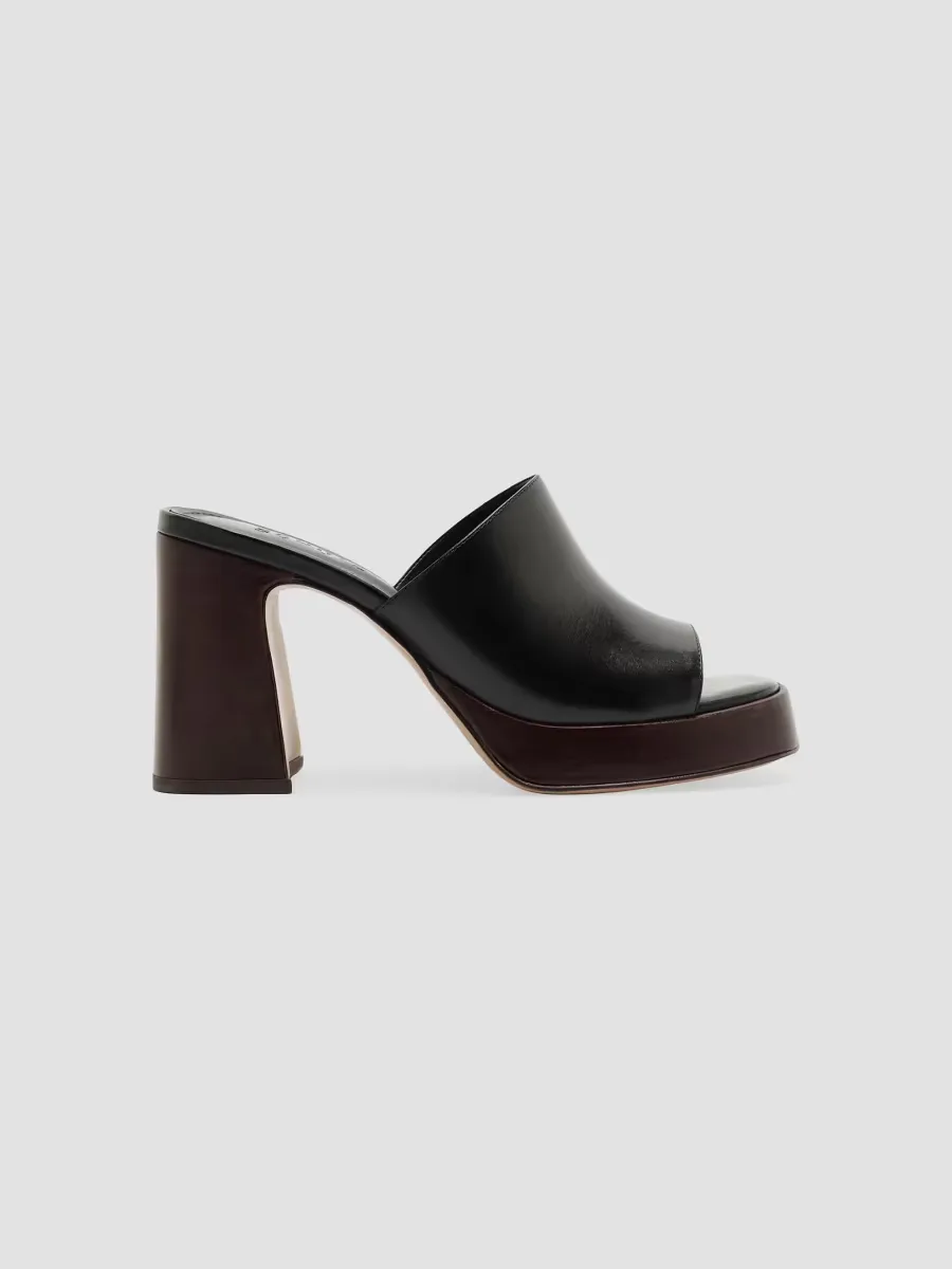 Rowan 95MM Leather Block-Heel Mules by SCHUTZ