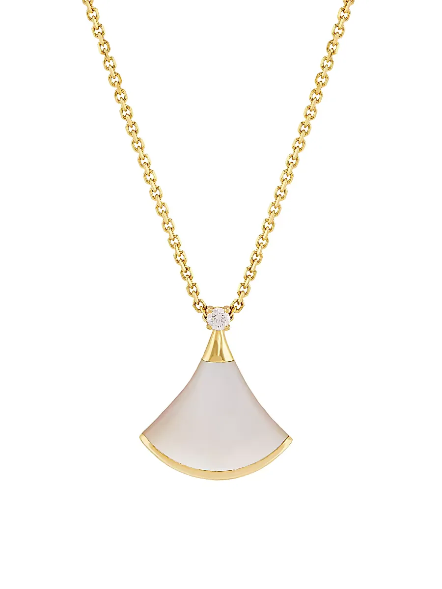 Divas Dream 18K Yellow Gold, Mother-Of-Pearl, & Diamond Pendant Necklace