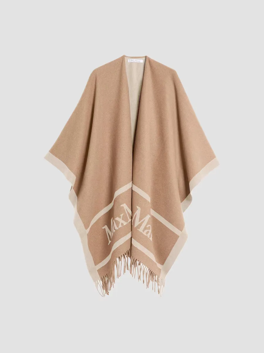 Jacquard Wool Poncho by Max Mara