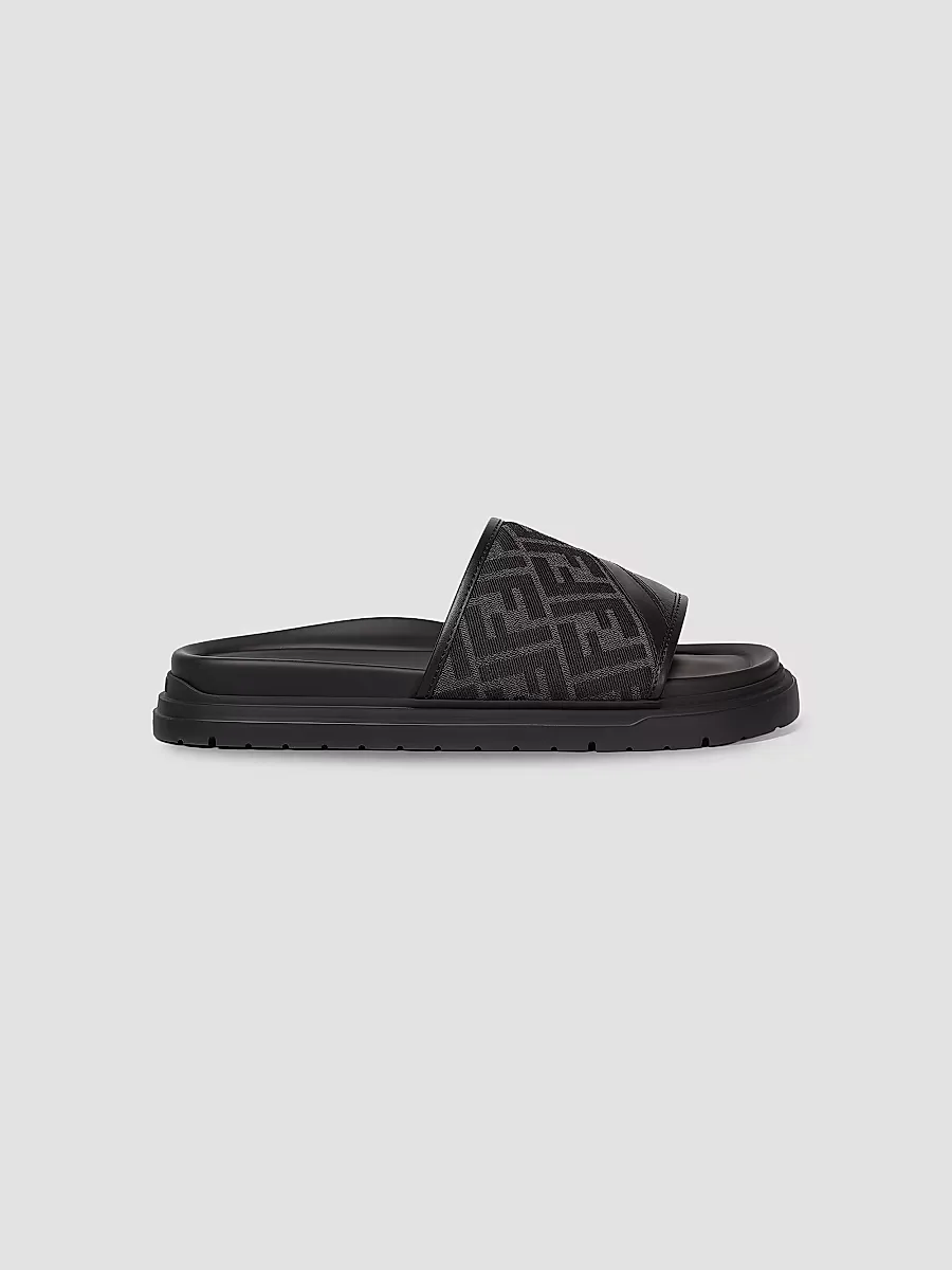 FF Jacquard Diagonal Slide Sandals
