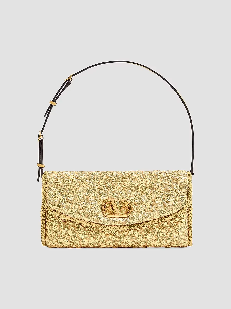 Devain Small Shoulder Bag in Cloqu Jacquard Fabric by Valentino