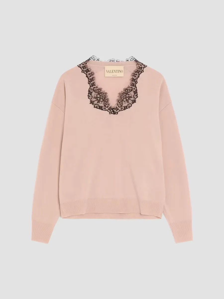 Cashmere Jumper with Lace by Valentino