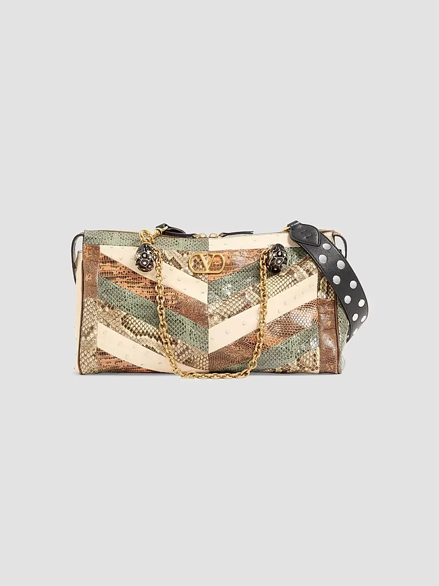 Panthea Medium Shoulder Bag in Exotic Leather by Valentino