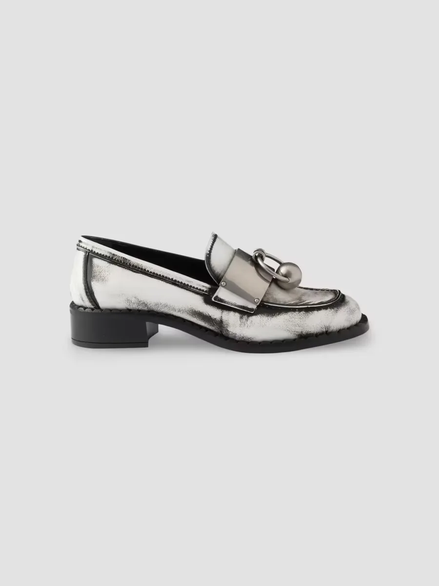 Brushed Leather Loafers by Prada