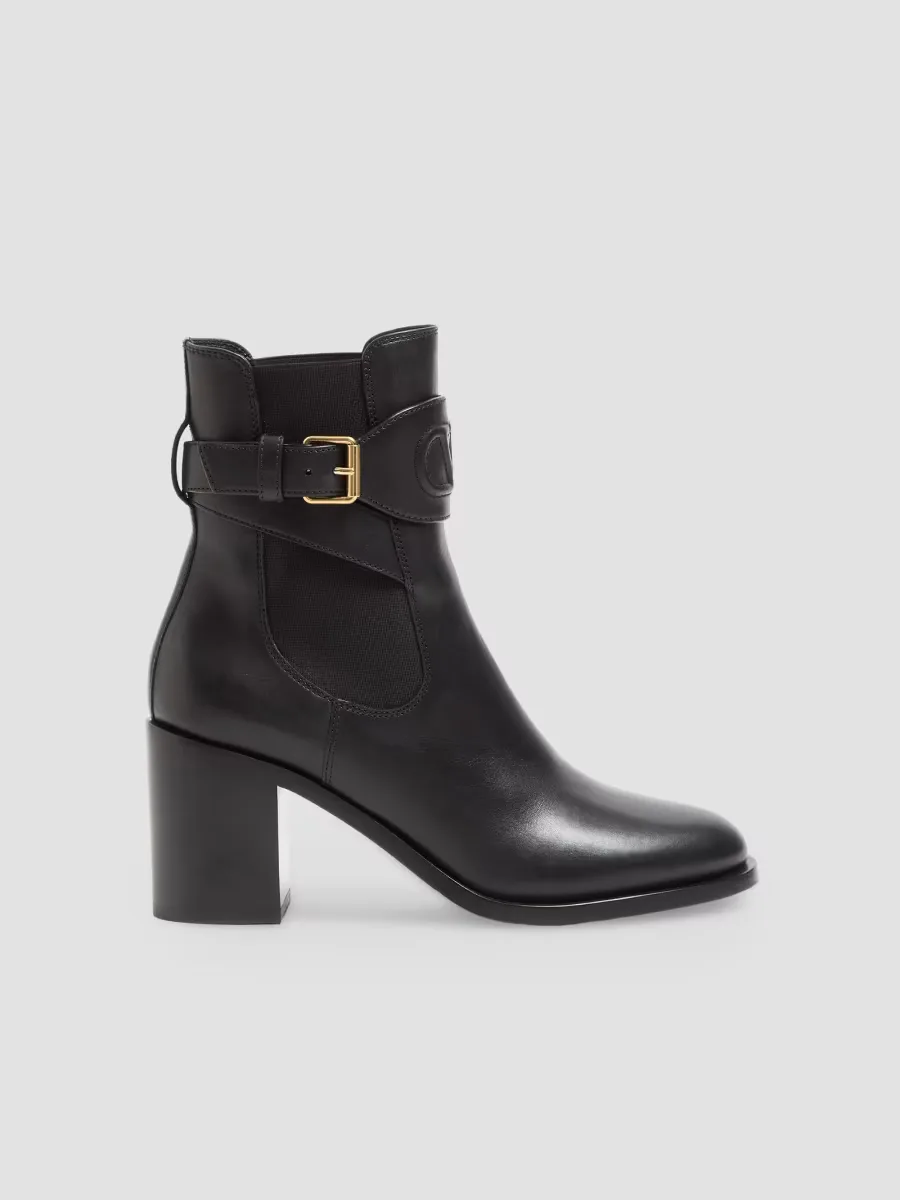 VLogo 75MM Embossed Calfskin Ankle Boots by Valentino