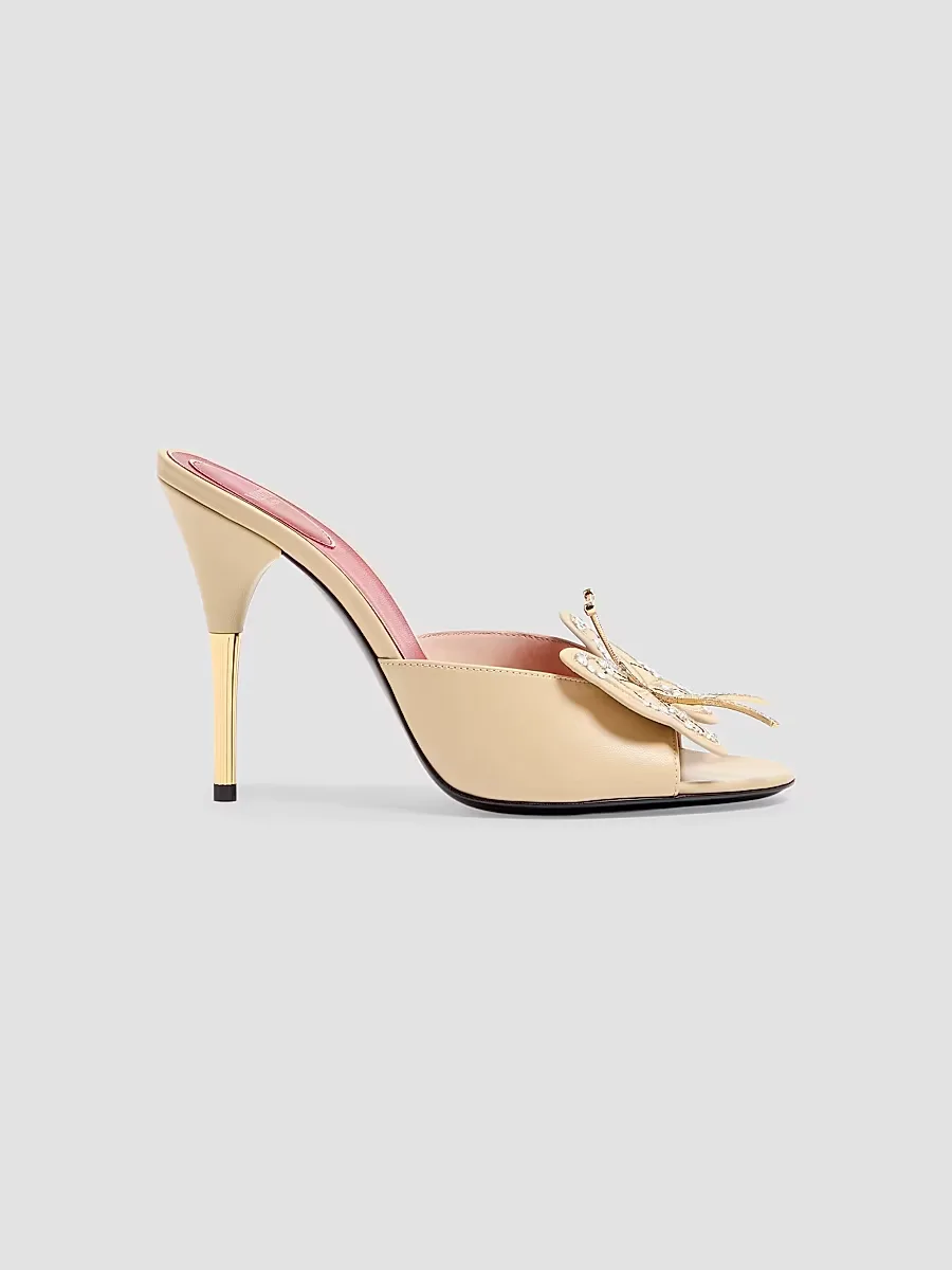 Flutterby 150MM Kidskin Slide Sandals with Butterfly Detail by Valentino