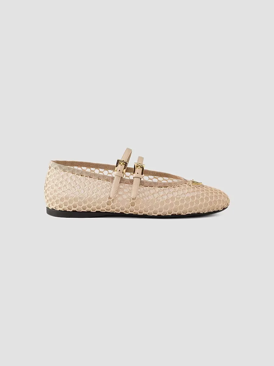 Mesh Fabric Ballerinas