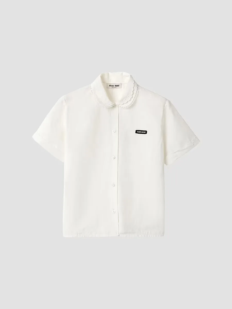 Slubbed Poplin Shirt by Miu Miu