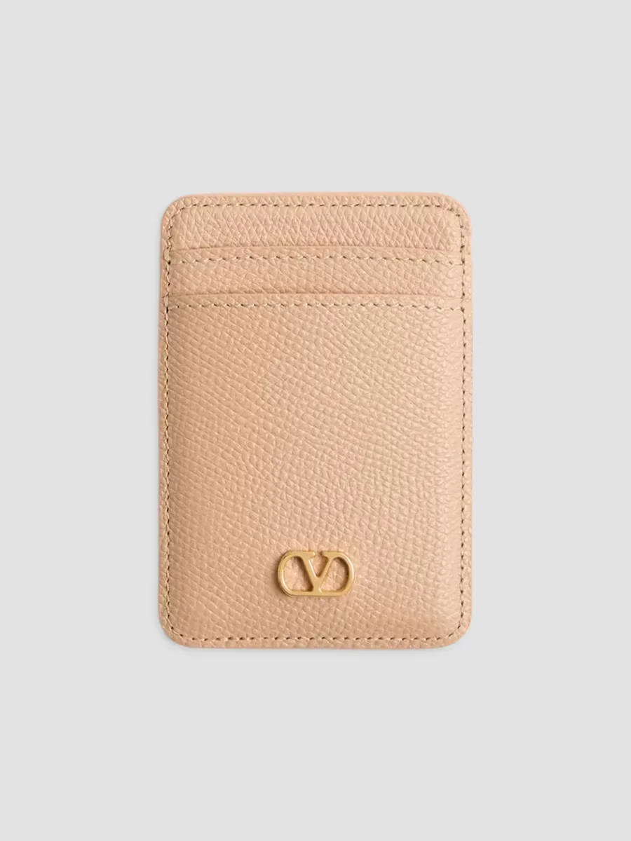 Magnetic Cardholder in Grainy Calfskin by Valentino