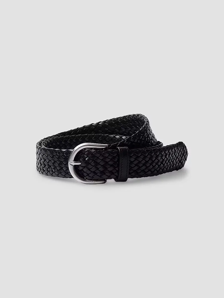 Braided Leather Belt by Prada