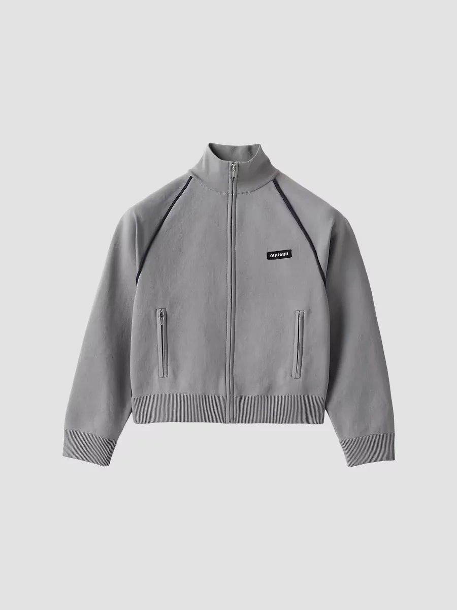 Technical Yarn Zipper Cardigan by Miu Miu