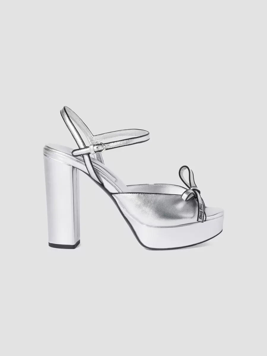 Mordor Nappa Leather Platform Sandals by Miu Miu