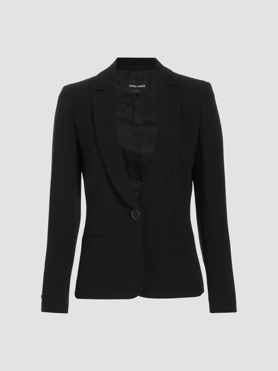 Giorgio Armani Silk Button-Front Blazer by Armani