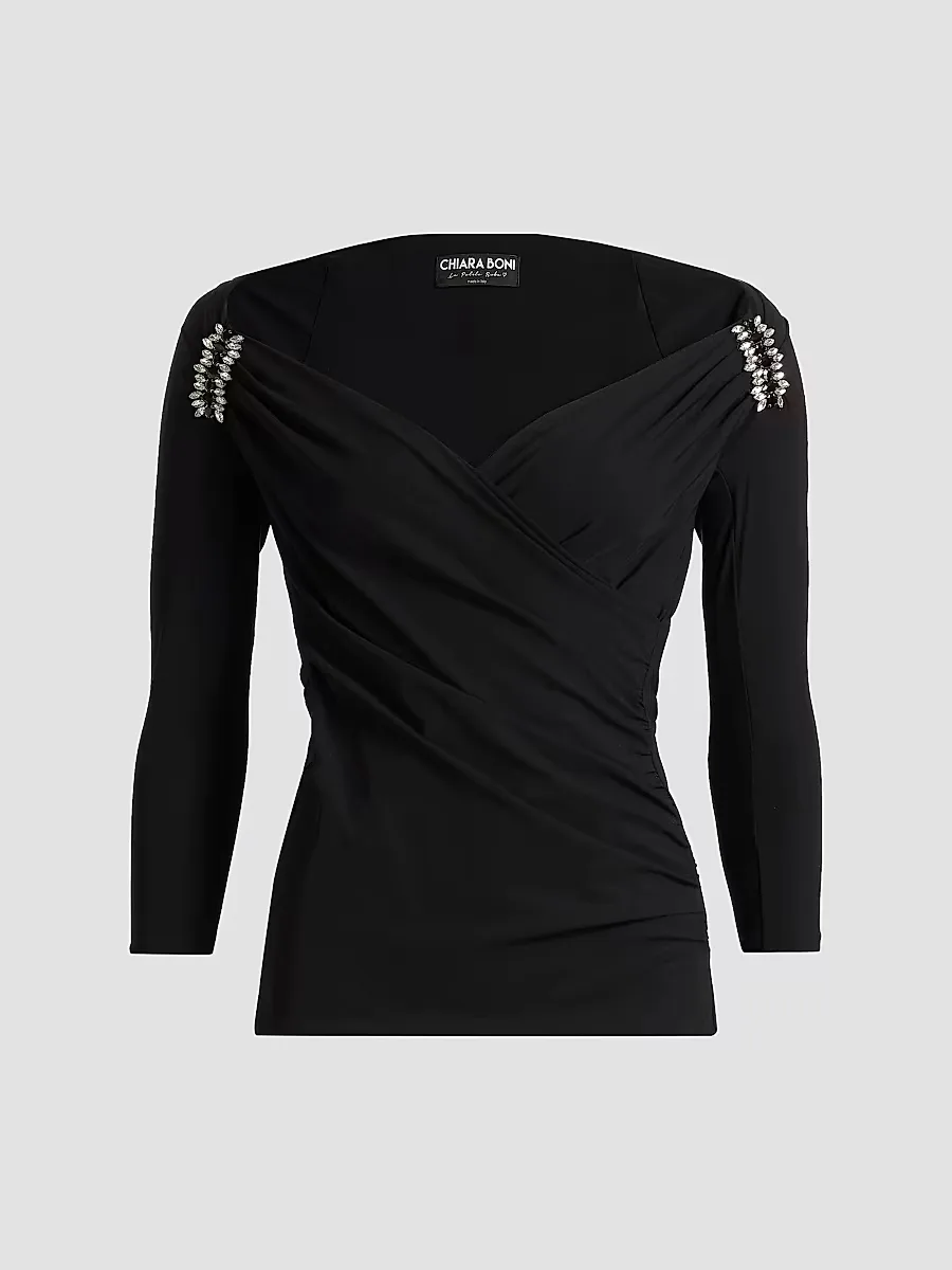 Haras Embellished Blouse by Chiara Boni La Petite Robe