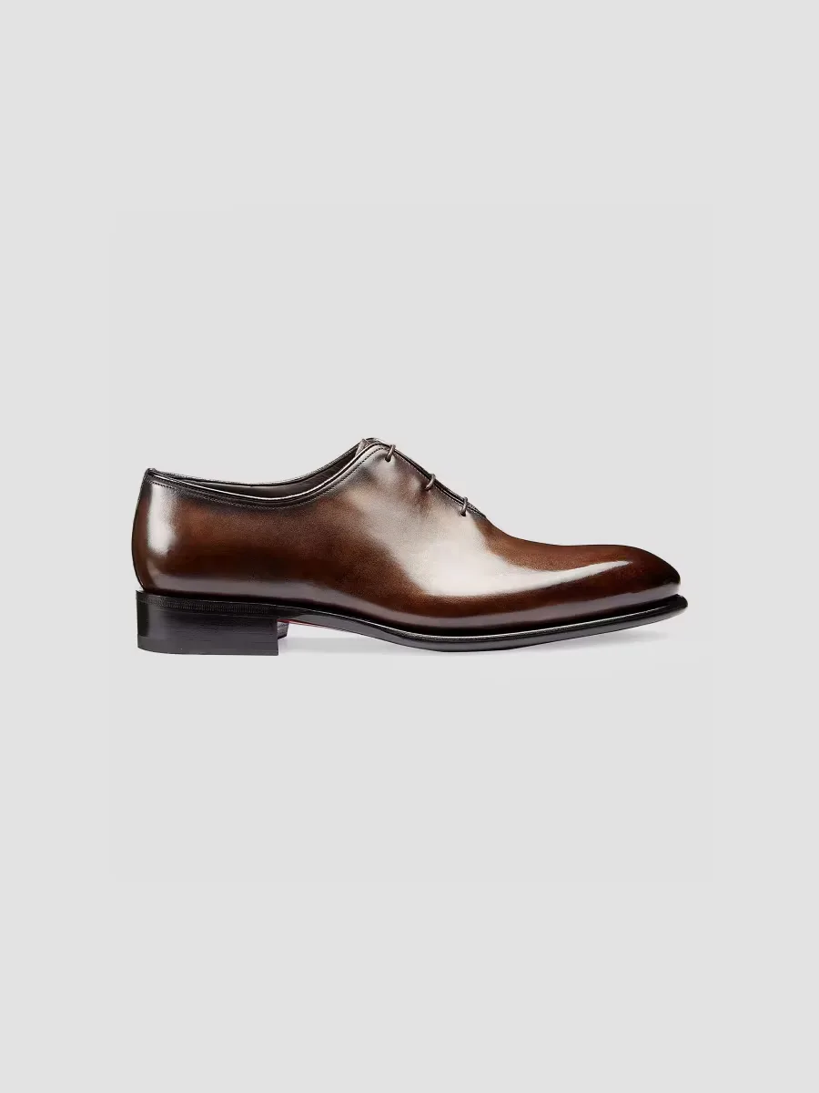 Polished Leather Wholecut Oxfords by Santoni