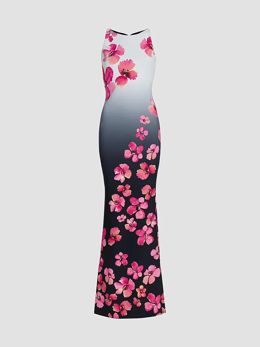 Iwoo Floral Sleeveless Column Gown by Chiara Boni La Petite Robe