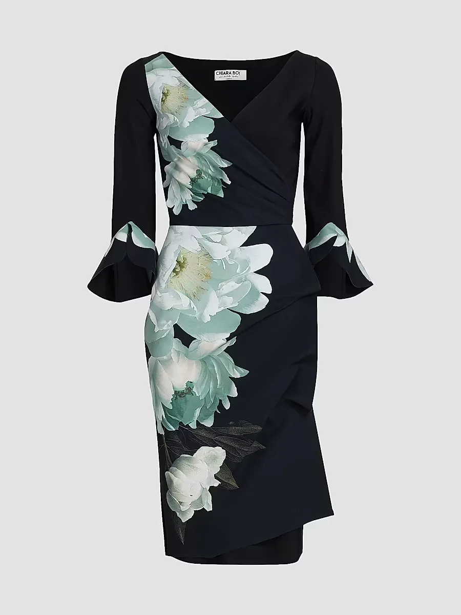 Triana Floral Wrap Knee-Length Dress by Chiara Boni La Petite Robe