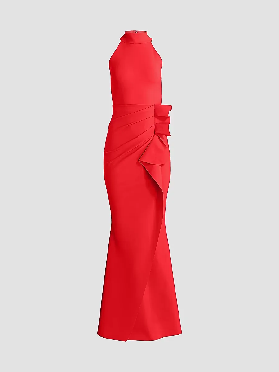 Gudrum Halter Ruffle Gown by Chiara Boni La Petite Robe
