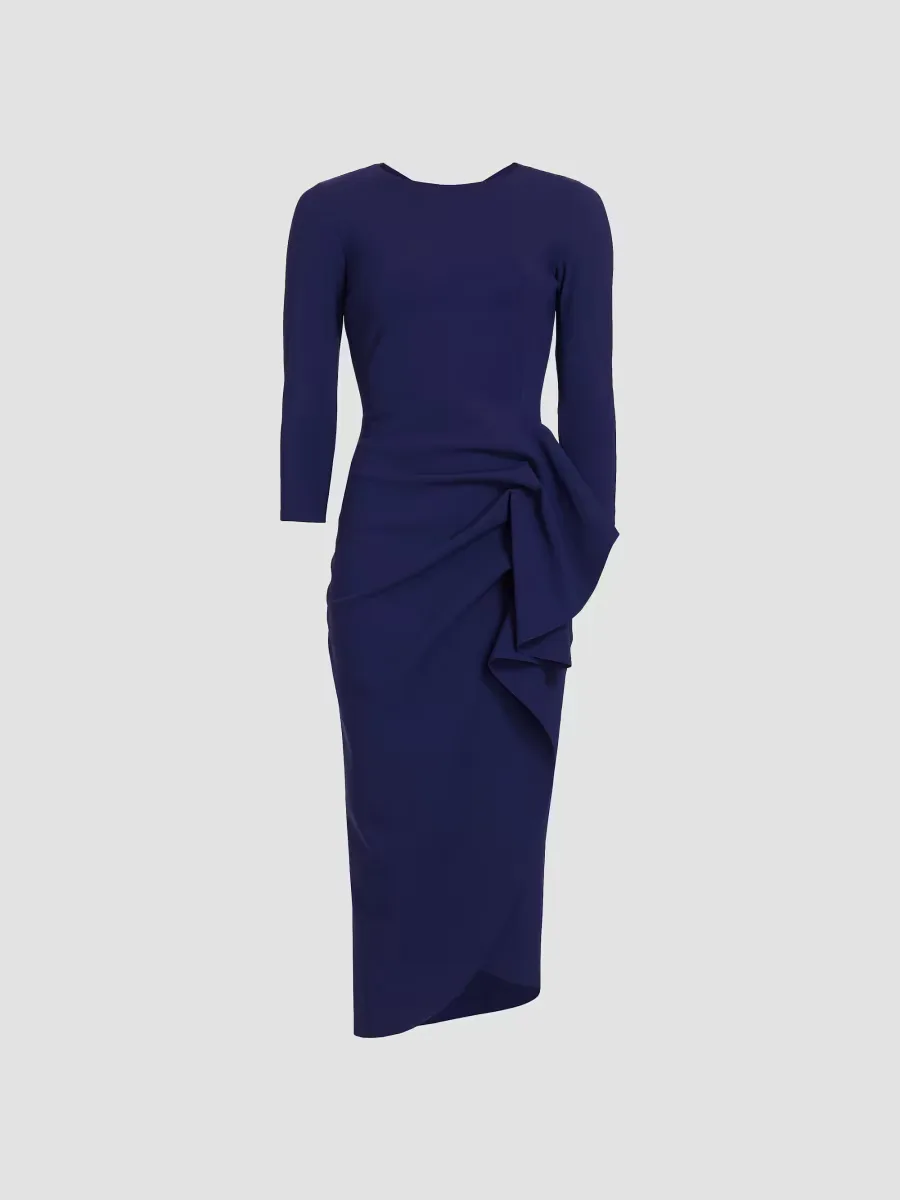 Gathered Side Midi-Dress