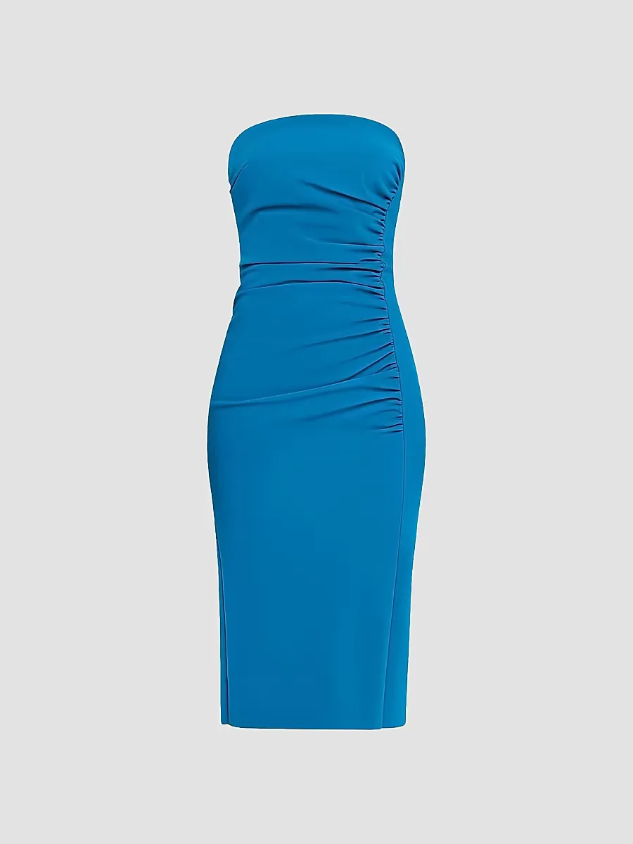 Ruched Body-Con Strapless Midi-Dress by Chiara Boni La Petite Robe