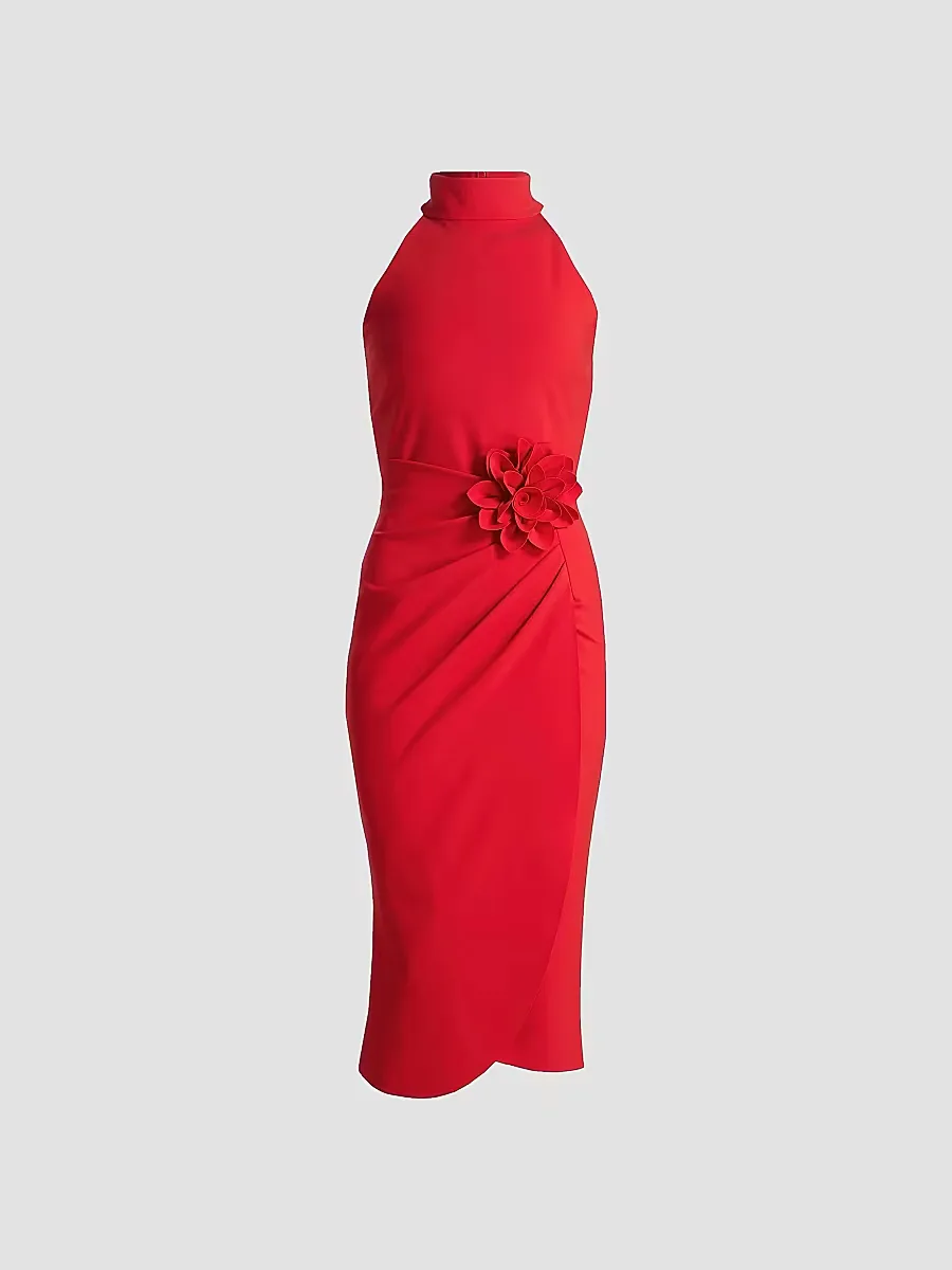 Gudruly Bis Rosette Sleeveless Midi-Dress by Chiara Boni La Petite Robe