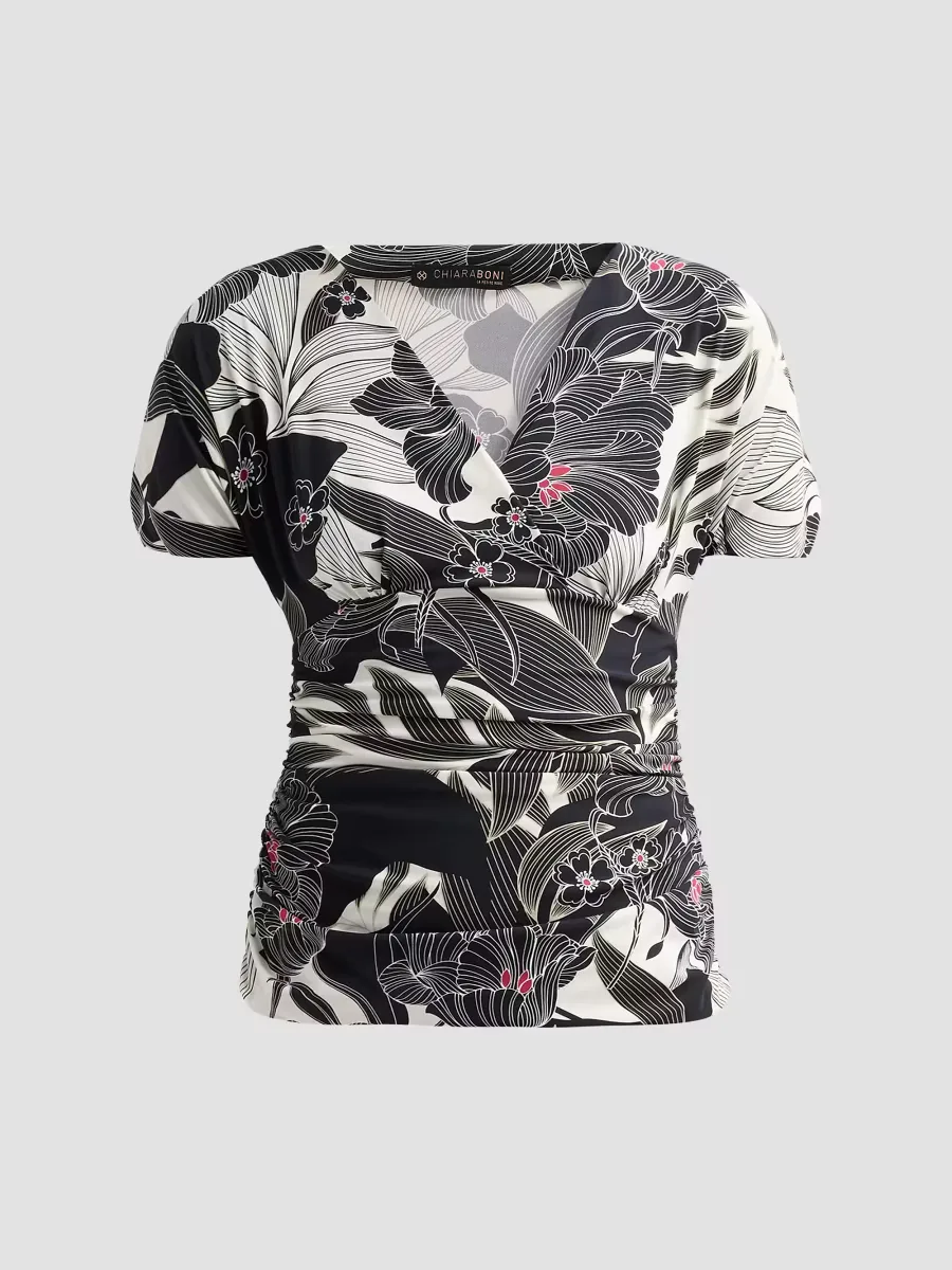 Aaral Floral V-Neck Top by Chiara Boni La Petite Robe