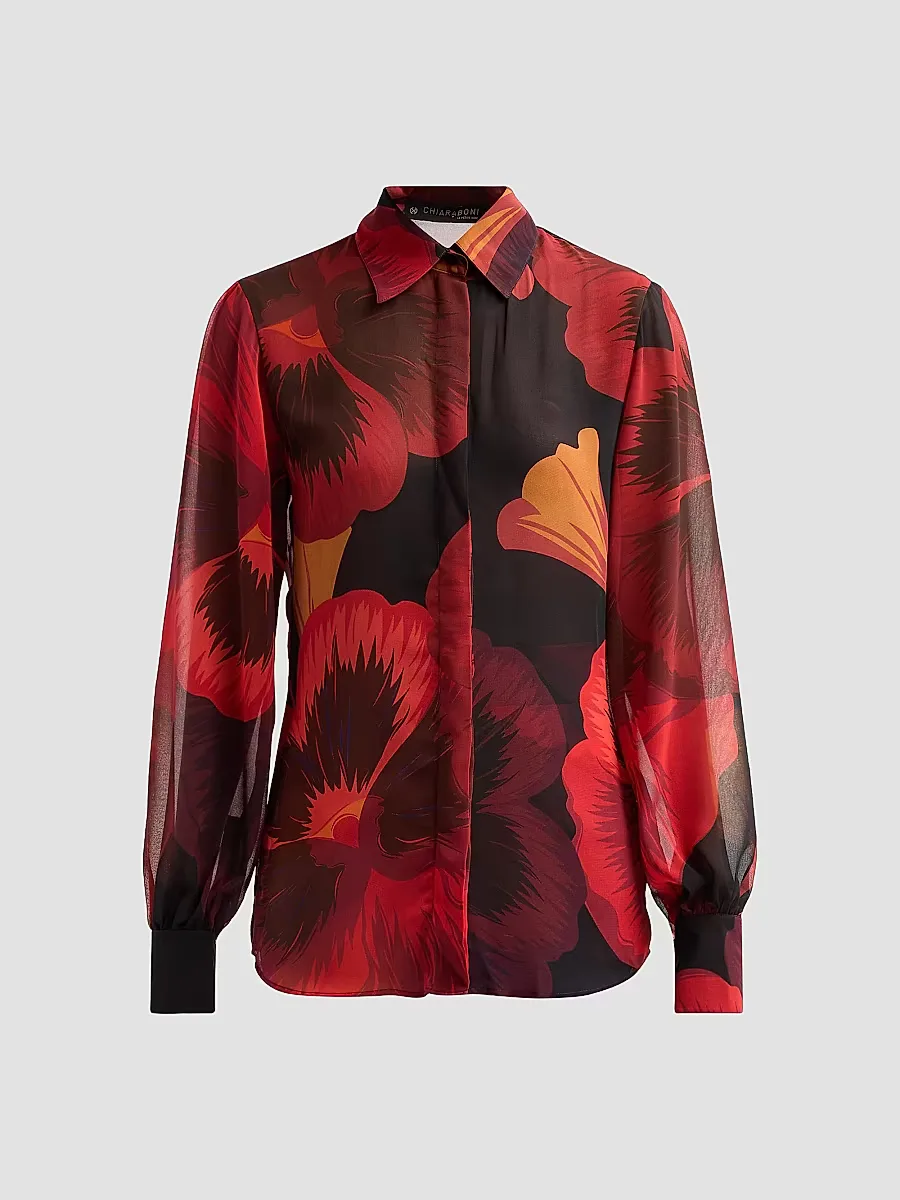 Ajap Floral Georgette Blouse by Chiara Boni La Petite Robe