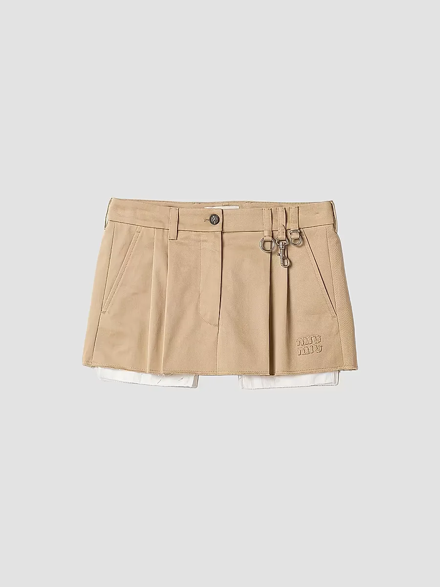 Chino Mini-Skirt by Miu Miu