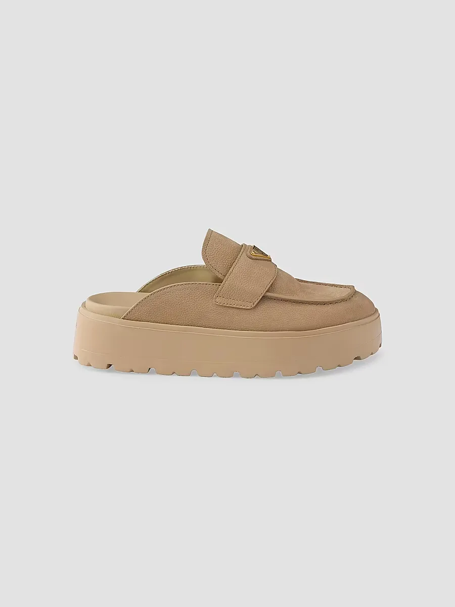 Nubuck Flatform Mules